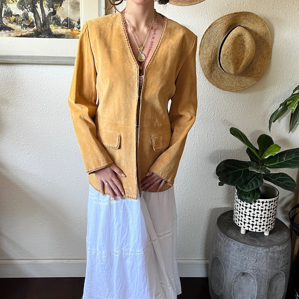 Women's Tan Suede Boho Jacket
